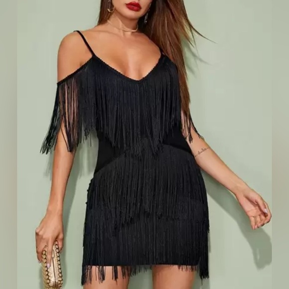 SHEIN black flapper style dress - Picture 1 of 6